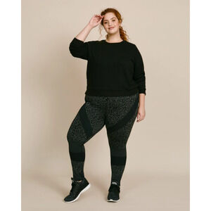 GOOD AMERICAN NWT Black Leopard Jacquard Leggings // 3XL (6/7)